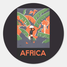 Vintages Kunst-Deko-Reise-Plakat, afrikanischer Ds Runde Aufkleber