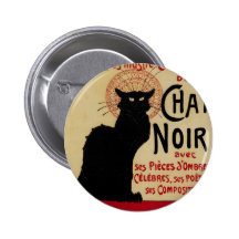 Vintages Kunst Nouveau Plakat; Cer Soir Chat Noir Anstecknadel