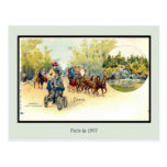 Vintages litho Paris 3 im Jahre 1897 von 6 Postkarte