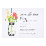 Vintages Maurer-Glas u. wilde Blumen Save the Date Einladung