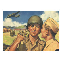 Vintages Militärpersonal; Patriotisch Personalisierte Ankündigungskarte