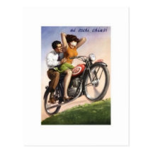 Vintages Motorrad Postkarte