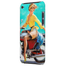 Vintages Motorrad-Reiter Gil Elvgren Pinup-Mädchen Barely There iPod Case