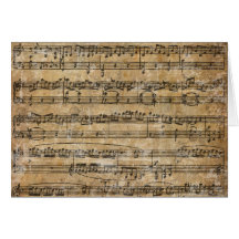 Vintages Musik-Blatt Karte