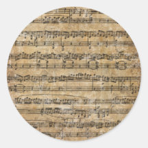 Vintages Musik-Blatt Runder Aufkleber