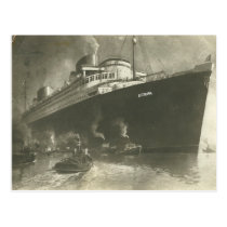 Vintages Norddeutsche Lloyd D. Europa Frachtschiff postkarten