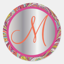 Vintages Paisley Runder Sticker