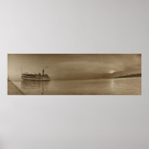 Vintages panoramisches der Kelley Insel-Fähre am S Posterdrucke