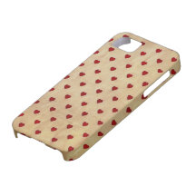 Vintages Papierpolka-Herz-Muster Etui Fürs iPhone 5
