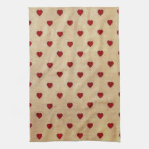 Vintages Papierpolka-Herz-Muster Handtücher