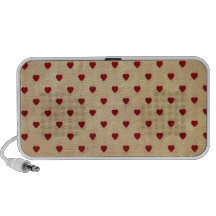Vintages Papierpolka-Herz-Muster Mini Lautsprecher