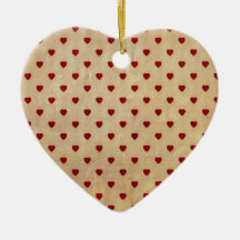 Vintages Papierpolka-Herz-Muster Ornamente