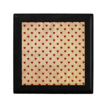 Vintages Papierpolka-Herz-Muster Schmuckschachtel