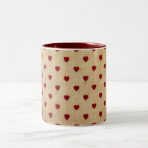 Vintages Papierpolka-Herz-Muster Teetassen