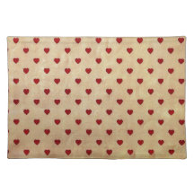 Vintages Papierpolka-Herz-Muster Tischset