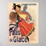 Vintages Paris kaut Elysées Eis-Skaten Plakatdrucke