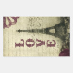Vintages Paris | lila Rechtecksticker