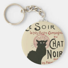 Vintages Plakat Ce Soir Le Chat Noir Schlüsselanhänger
