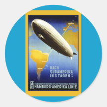 Vintages Plakat eines lenkbaren Runder Aufkleber