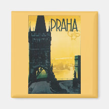 Vintages Plakat Prags (Prag) Kühlschrankmagnet