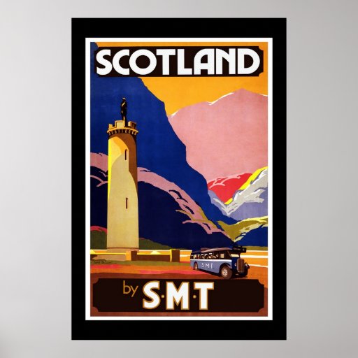 Vintages Plakat Schottland durch S.M.T Reise