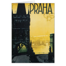 Vintages Prag-Plakat Karte