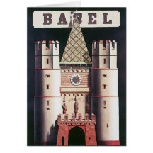 Vintages Reise-Plakat Basels Karte