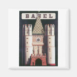 Vintages Reise-Plakat Basels Kühlschrankmagnete