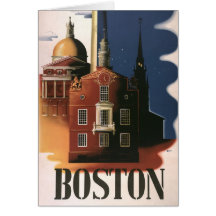 Vintages Reise-Plakat, Boston, Massachusetts Karten