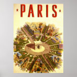 Vintages Reise-Plakat der Arc de Triomphe Paris Fr
