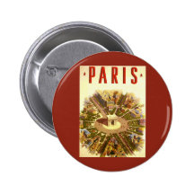 Vintages Reise-Plakat der Arc de Triomphe Paris Fr Button