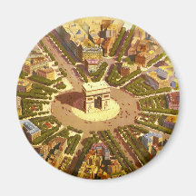 Vintages Reise-Plakat der Arc de Triomphe Paris Fr Magnete