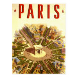 Vintages Reise-Plakat der Arc de Triomphe Paris Fr Postkarten