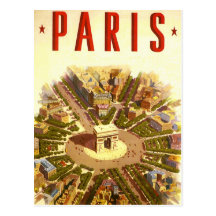 Vintages Reise-Plakat der Arc de Triomphe Paris Fr Postkarten