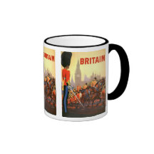 Vintages Reise-Plakat, Großbritannien, England Tee Tasse