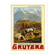Vintages Reise-Plakat, Gruyere Postkarten