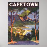 Vintages Reise-Plakat, Kapstadt, Südafrika
