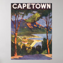 Vintages Reise-Plakat, Kapstadt, Südafrika