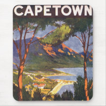 Vintages Reise-Plakat, Kapstadt, Südafrika Mauspad