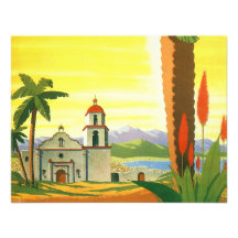Vintages Reise-Plakat, Los Angeles, Kalifornien Personalisierte Einladungskarte