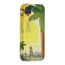 Vintages Reise-Plakat, Los Angeles, Kalifornien Vibe iPhone 4 Hüllen