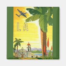 Vintages Reise-Plakat, Los Angeles, Kalifornien Magnete