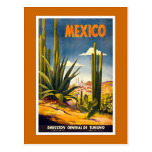 Vintages Reise-Plakat "Mexikos" Postkarten