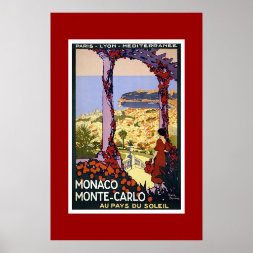 Vintages Reise-Plakat Monaco Monte Carlo