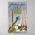 Vintages Reise-Plakat, New- York CitySehenswürdigk