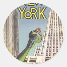 Vintages Reise-Plakat, New- York CitySehenswürdigk Aufkleber