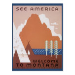 Vintages Reise-Plakat, sehen Amerika, Montana Postkarte