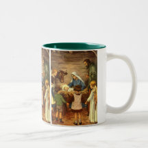 Vintages religiöses Weihnachten, Nativity, Baby Je Kaffeetasse