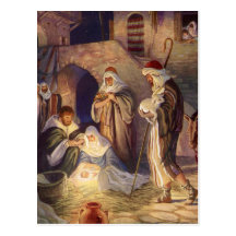 Vintages religiöses Weihnachten, Nativity-Weisen W Postkarte