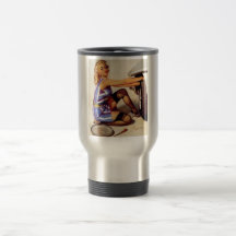 Vintages Retro Gil Elvgren Auto-Mechanikerpinup-Mä Tee Tasse
